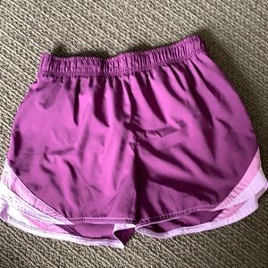 Purple athletic shorts